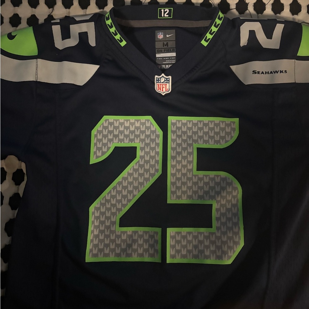 Nike Kids Seahawks Jersey - Navy and Lime Green